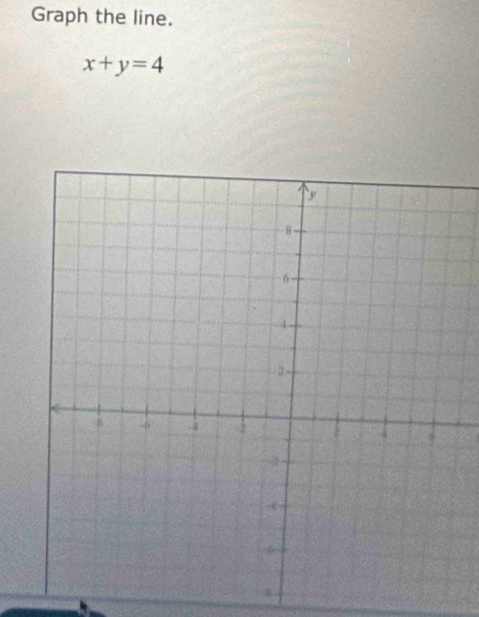 Graph the line.
x+y=4