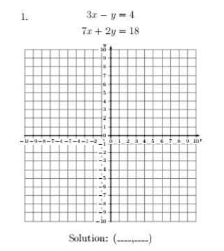 3x-y=4
7x+2y=18
Solution: (_