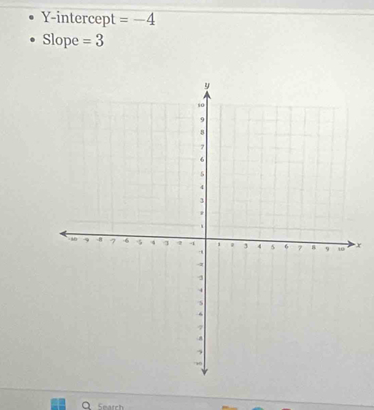 Y-intercept =-4
Slope =3
x 
r Search