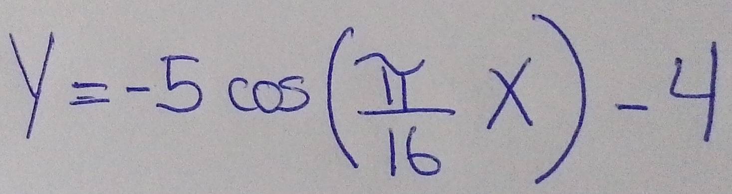 y=-5cos ( π /16 x)-4