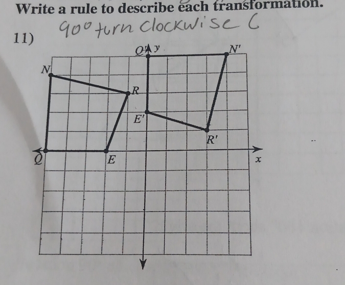 Write a rule to describe each transformation.
1