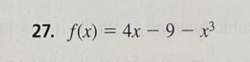 f(x)=4x-9-x^3