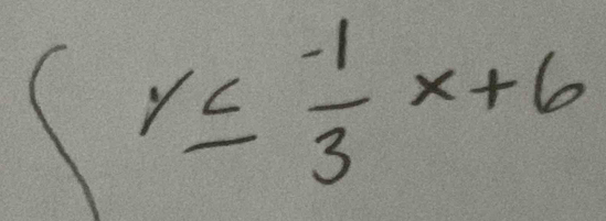 ∈t y≤  (-1)/3 x+6