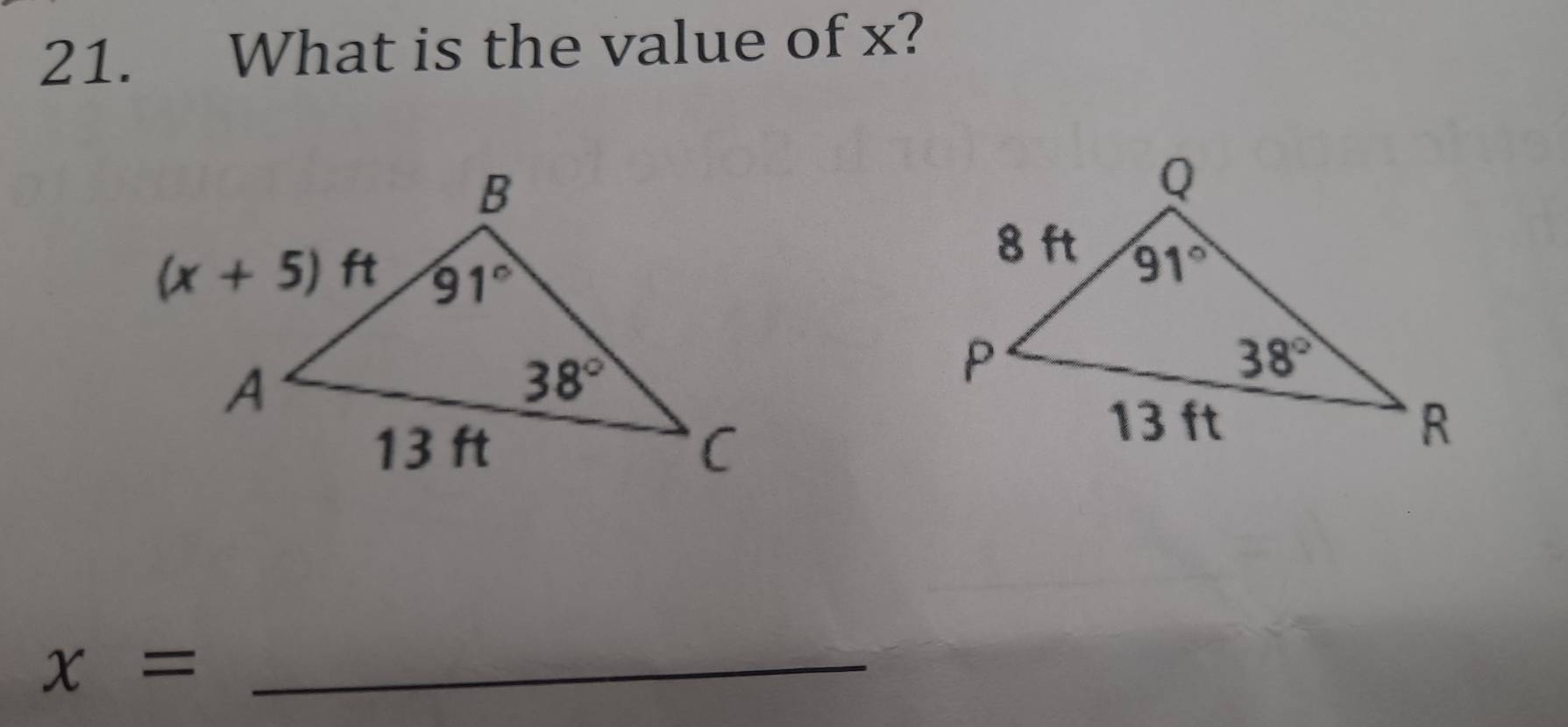 What is the value of x?
x= _