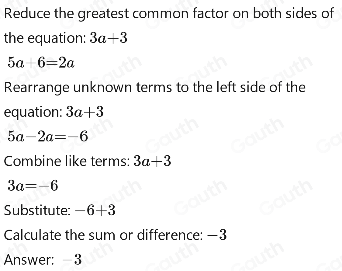Solved: lf 10a+12=4a , then 3a+3=_ . 6 9 -9 -3 [Math]
