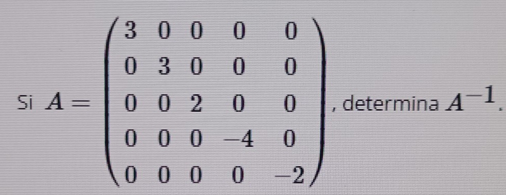 Si determina A^(-1).