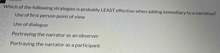 Solved: Which of the following strategies is probably LEAST effective ...
