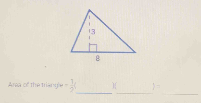 Area of the triangle = 1/2  )( ) =