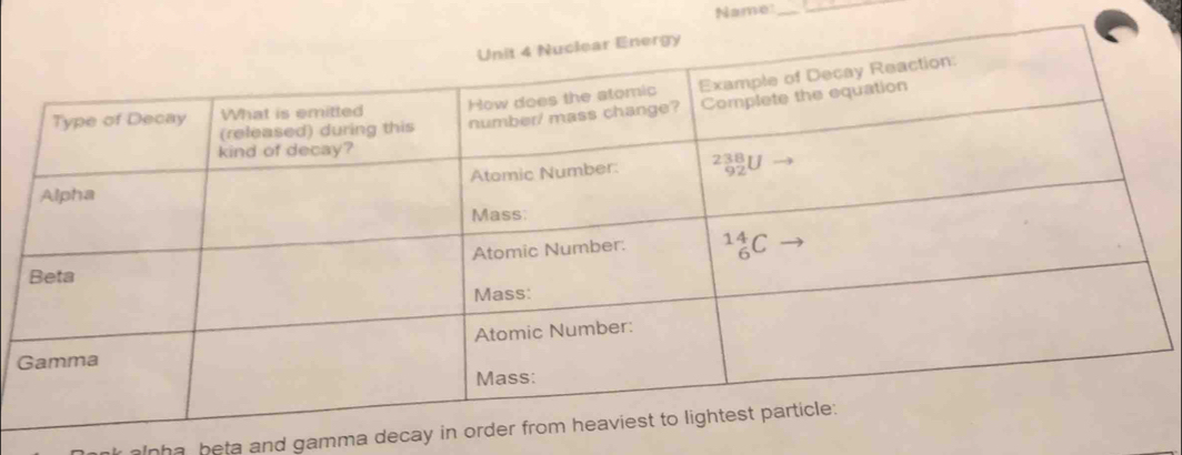 Name!_
nnha, heta and gamma decay in