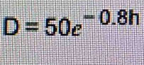 D=50e^(-0.8h)