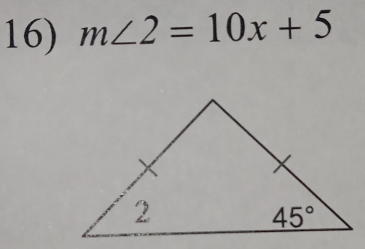 m∠ 2=10x+5