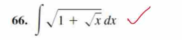 ∈t sqrt(1+sqrt x)dx