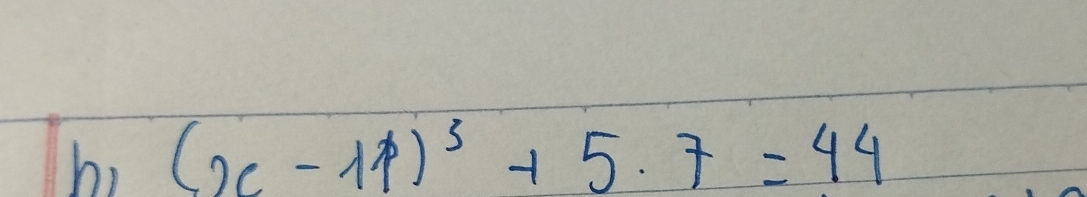 (x-11)^3+5.7=44