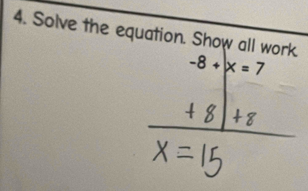 Solve the equation. Show all work.