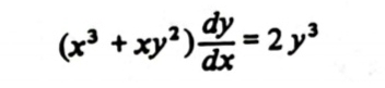 (x^3+xy^2) dy/dx =2y^3