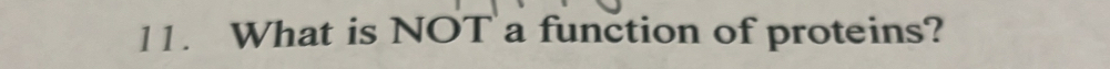 What is NOT a function of proteins?