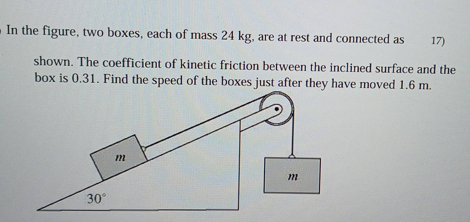 Solved: In the figure, two boxes, each of mass 24 kg, are at rest and ...