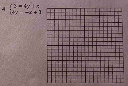 beginarrayl 3=4y+x 4y=-x+3endarray.