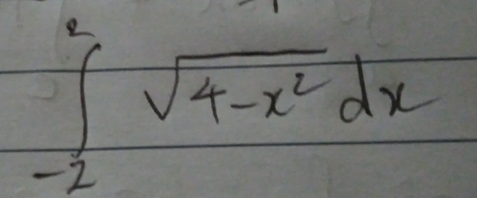 ∈tlimits _(-2)^2sqrt(4-x^2)dx