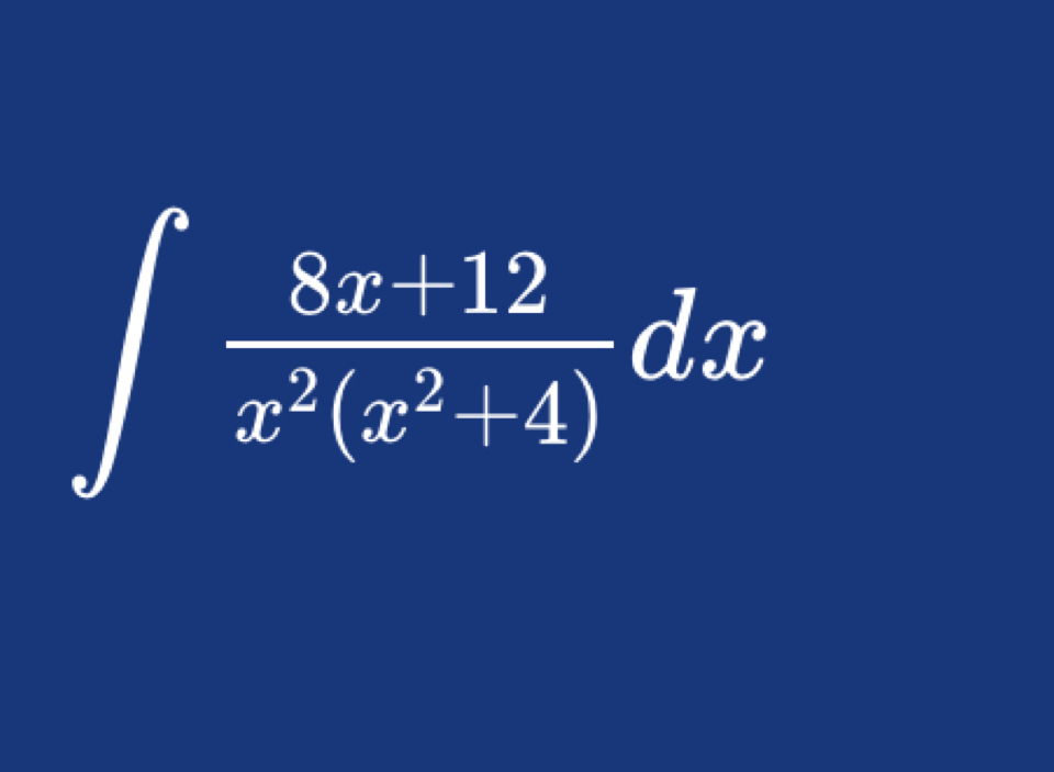 ∈t  (8x+12)/x^2(x^2+4) dx