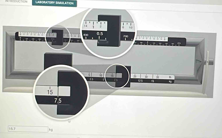 LABORATORY SIMULATION
15.7
kg