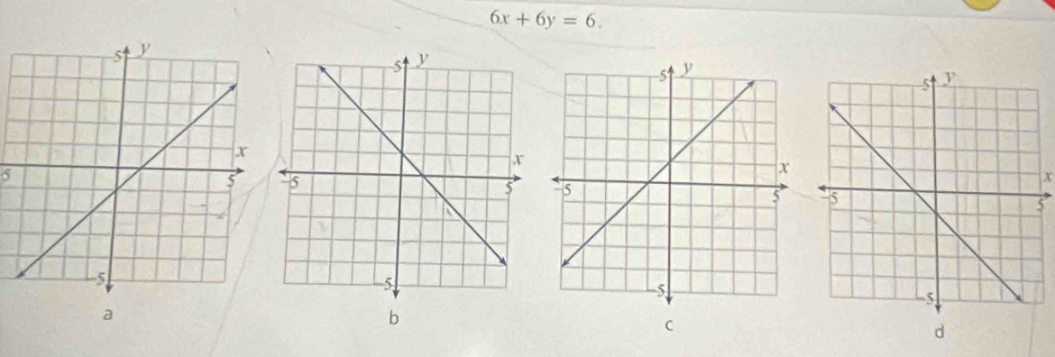 6x+6y=6.
5
X
  
5
a
b
C
d