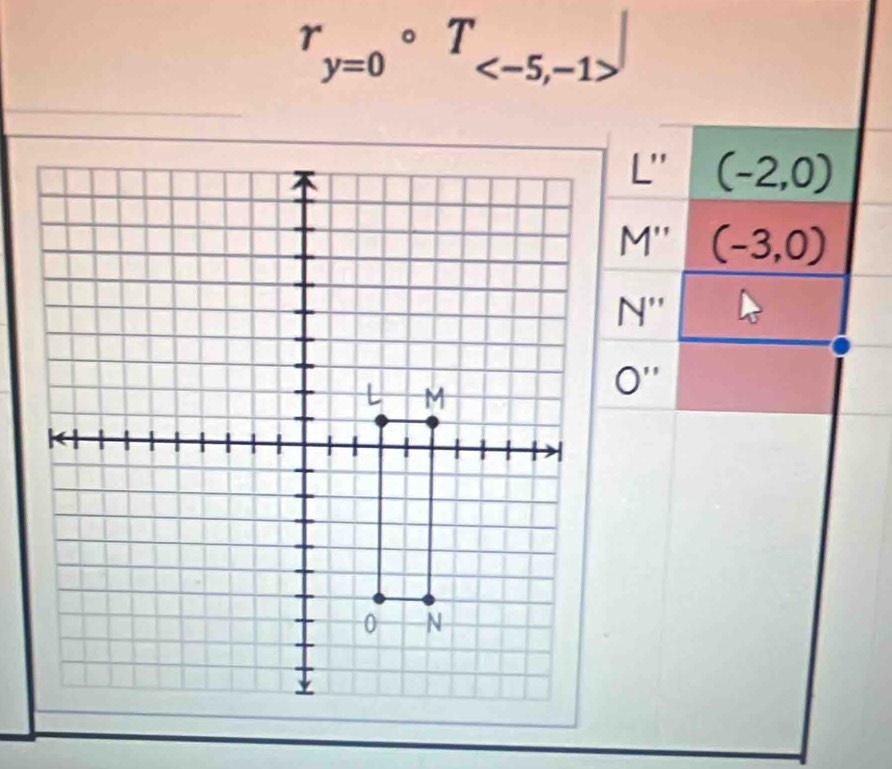 r_y=0circ T_
L'' (-2,0)
M'' (-3,0)
N''
O''