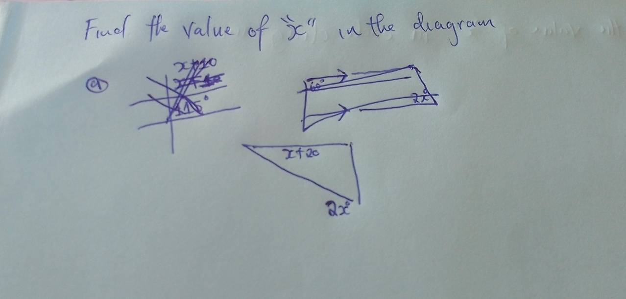 Findl the value of x" in the dagram
a