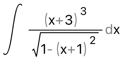 ∈t frac (x+3)^3sqrt(1-(x+1)^2)dx