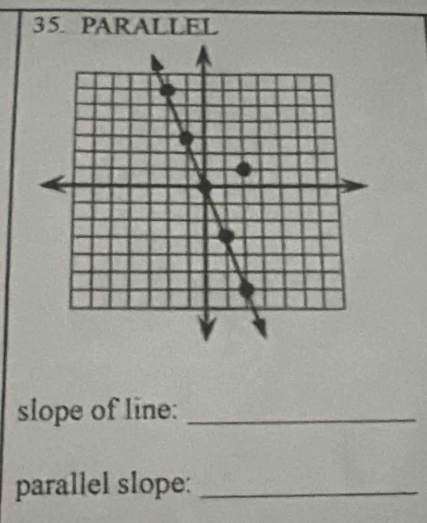 PARALLEL 
slope of line:_ 
parallel slope:_