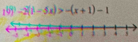 -2(1-5x)>-(x+1)-1