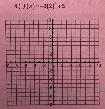 4.) f(x)=-3(2)^x+5
-0
-10