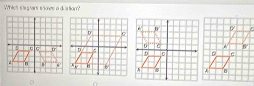 Which diagram shows a dilation?