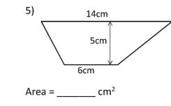 Area = cm^2