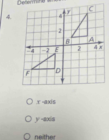 Determ ie w
4.
x -axis
y-axis
neither