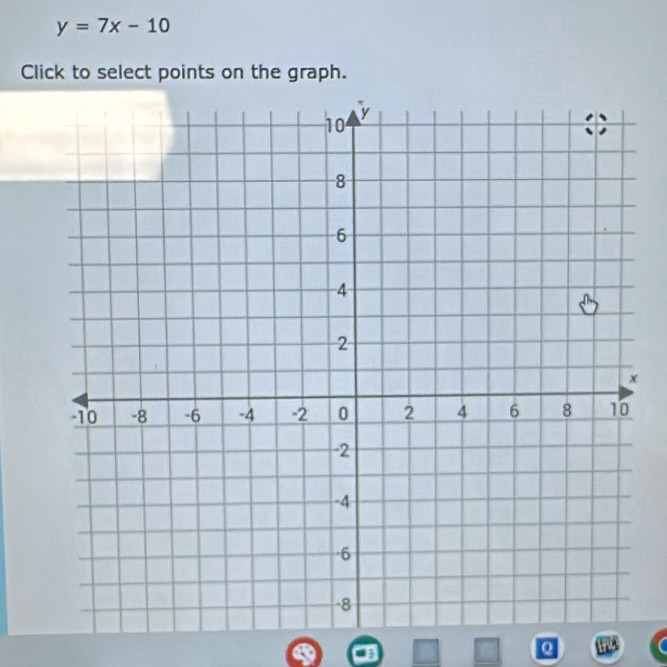 y=7x-10
Click to select points on the graph.
5
@