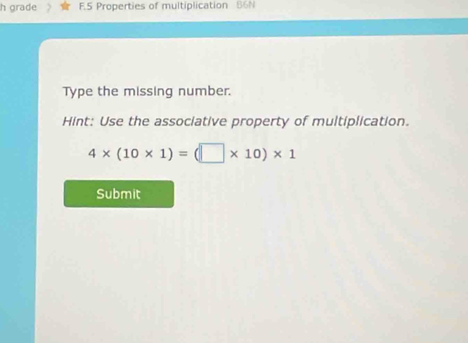 Solved: grade F.5 Properties of multiplication 86N Type the missing ...