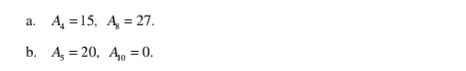 A_4=15, A_8=27. 
b. A_5=20, A_10=0.