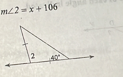 m∠ 2=x+106