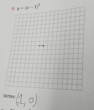 y=(x-1)^2
Vertex: