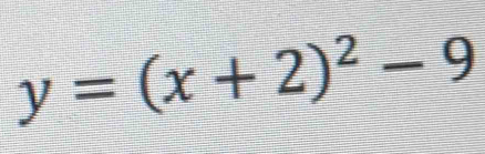 y=(x+2)^2-9