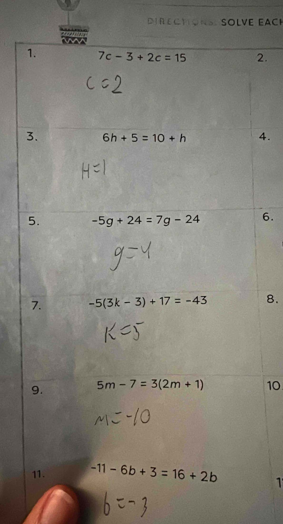 DIRECTIONS SOLVE EACH
2.
4.
6.
8.
10
1