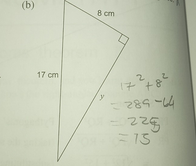 17^2+8^2
=289-64
=225