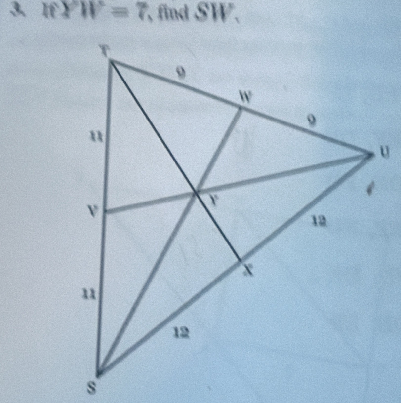 |fY||=7 , find SW.