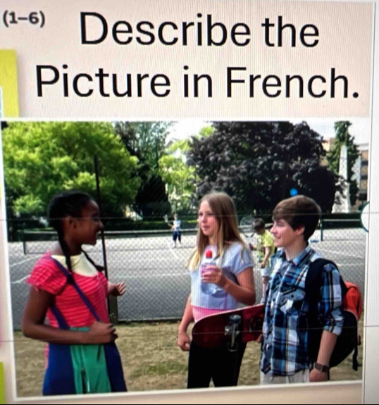 (1-6) Describe the 
Picture in French.