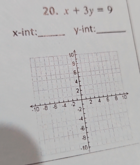 x+3y=9
x -int:_ y -int:_