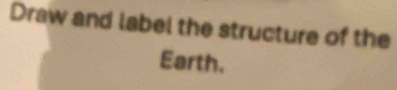 Draw and label the structure of the 
Earth.