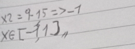 x2=9-15Rightarrow -1
x∈ [-1,1],