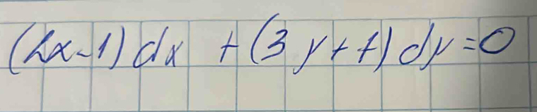 (kx-1)dx+(3y+4)dy=0