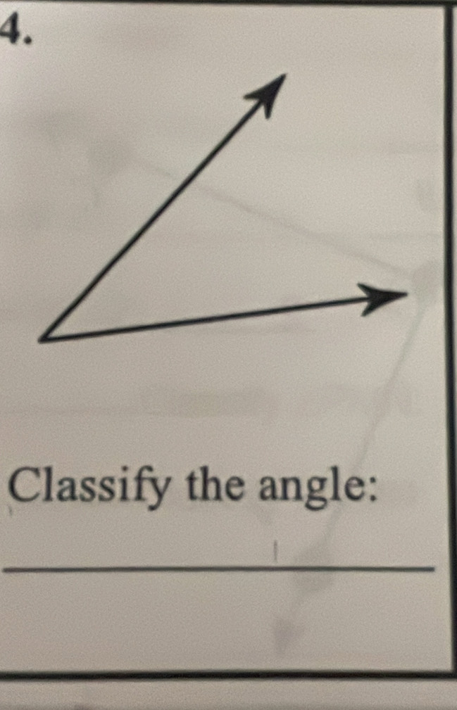 Classify the angle: 
_ 
_